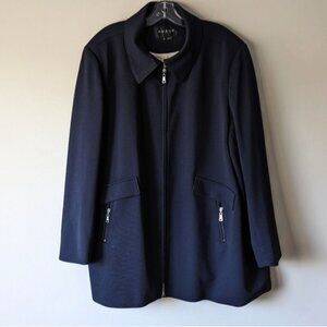 Nuage navy blue textured collared coat